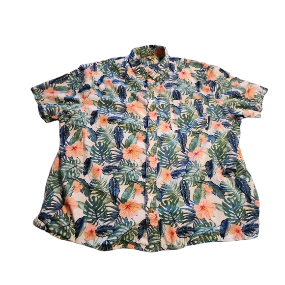 Duluth Trading Co Other - 🤩Duluth Trading Co Men's Hawaiian Floral Palm Short-Sleeve Shirt Size 3XL F32